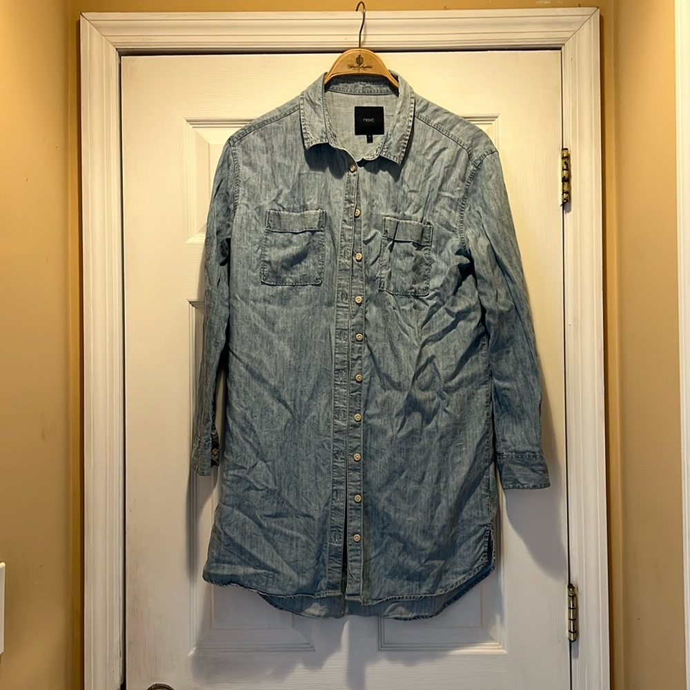 Linen blend denim shirt